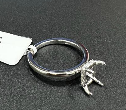 0.59 Cts 14k White Gold Heart Shape Studs Earring