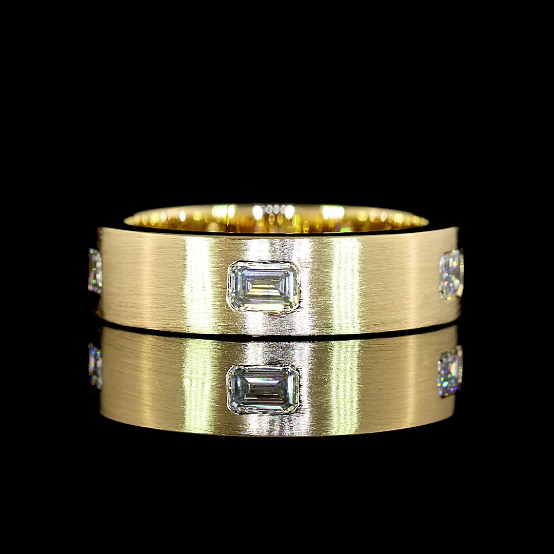 1.11 Cts 14k Yellow Gold Emerald Shape Eternity Band Eternity Band