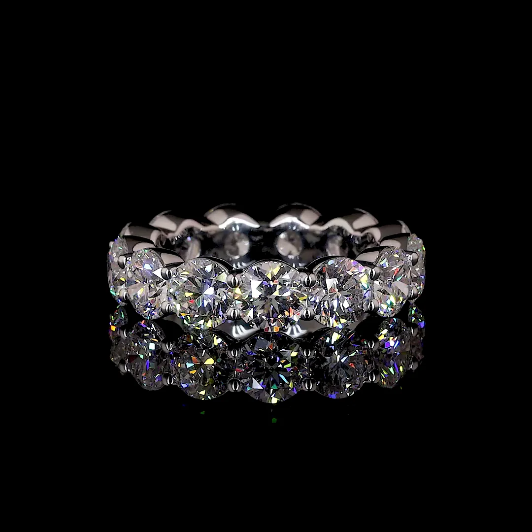 6.83 Cts 14k White Gold Round Shape Eternity Band Eternity Band