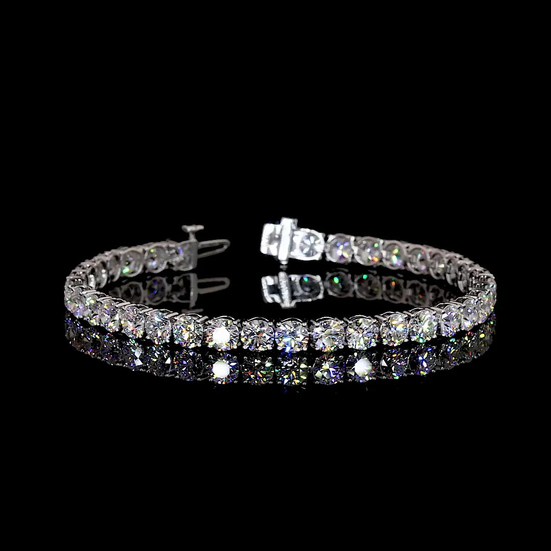 13.16 Cts 14k White Gold Round Shape Tennis Bracelet