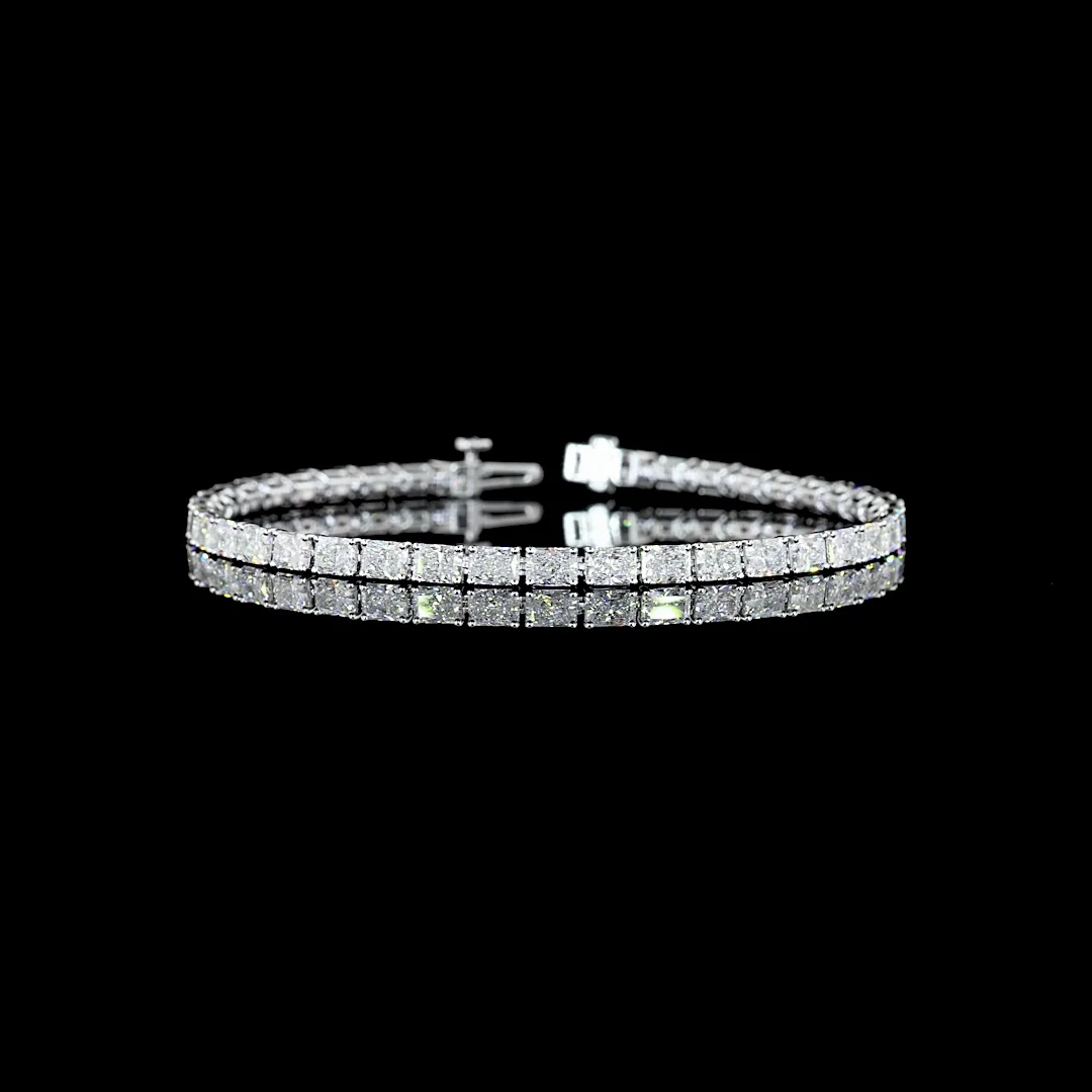 8.89 Cts 14k White Gold Radiant Shape Tennis Bracelet