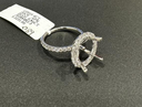 0.89 Cts 14k White Gold Oval Shape Double Halo Pendant