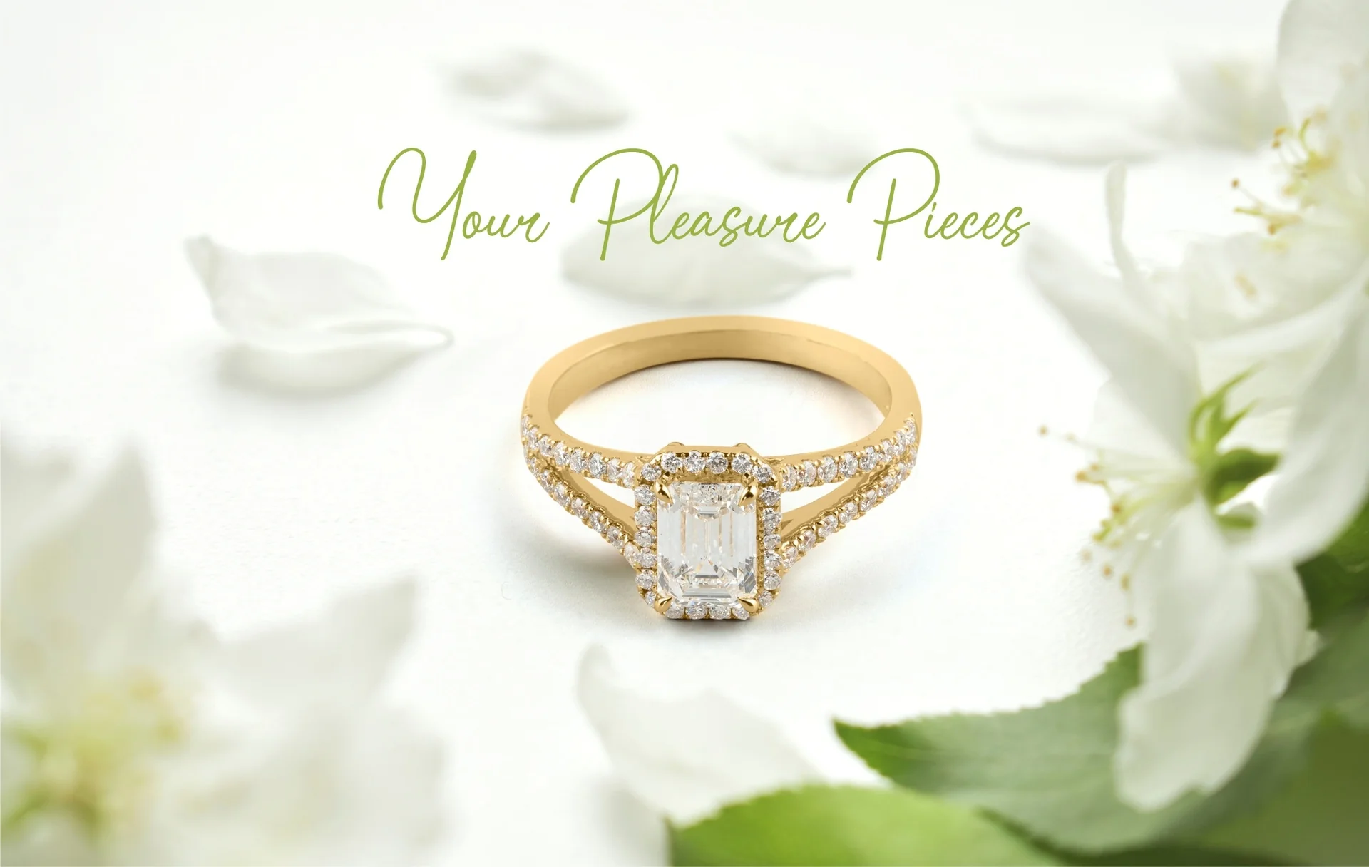 1.42 Cts 14k Yellow Gold Emerald Shape Split Shank Ring