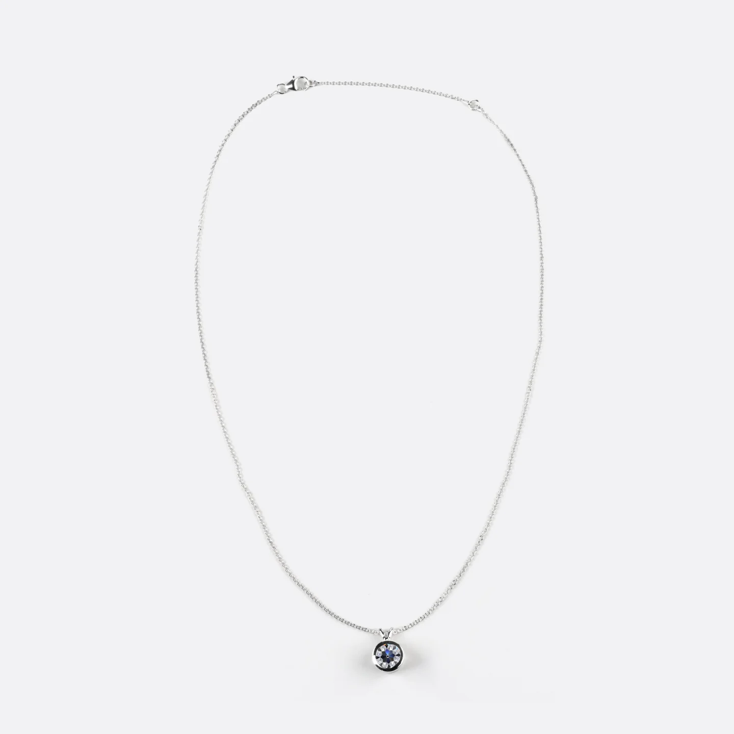 1.02 Cts 14k White Gold Old European Brilliant Shape Solitaire Pendant