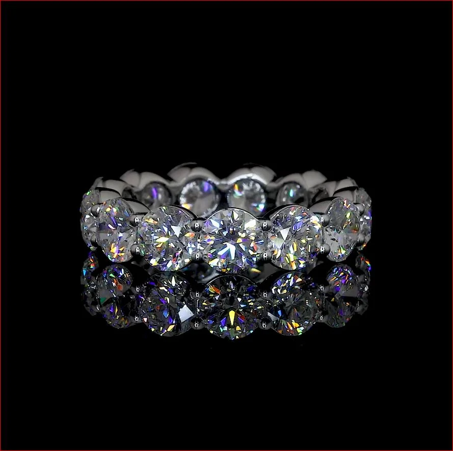7.5 Cts 14k White Gold Round Shape Eternity Band Eternity Band