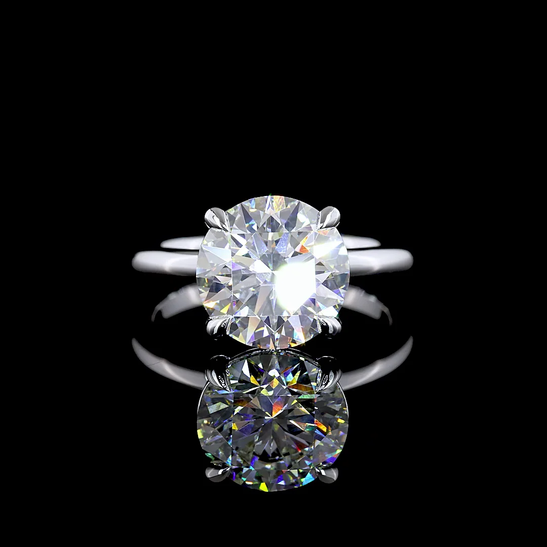 2.01 Cts 14k White Gold Round Shape Split Shank Ring