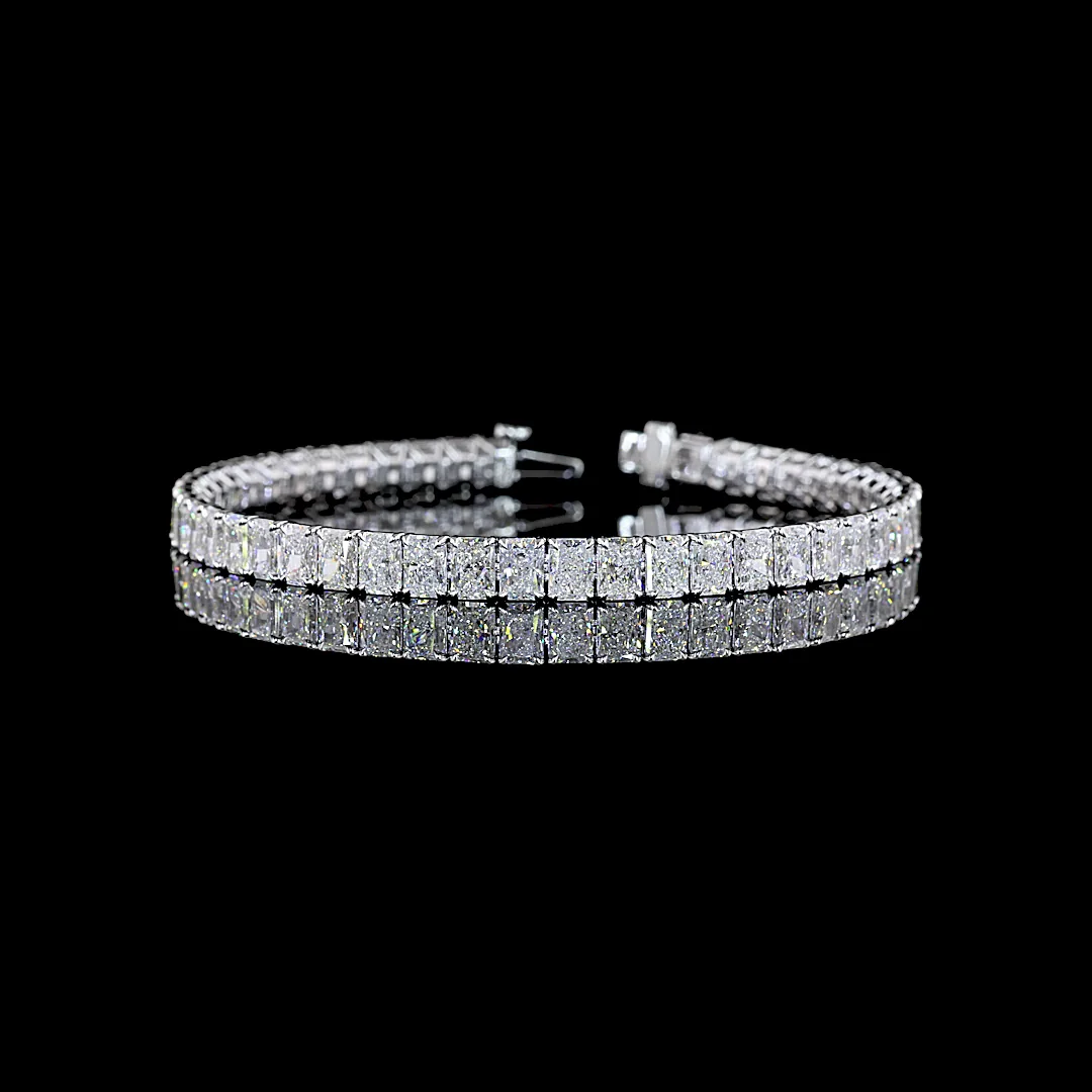 15.82 Cts 14k White Gold Radiant Shape Tennis Bracelet