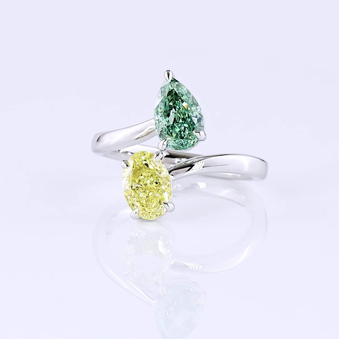 2.26 Cts 14k White Gold Mix Shape Special Ring