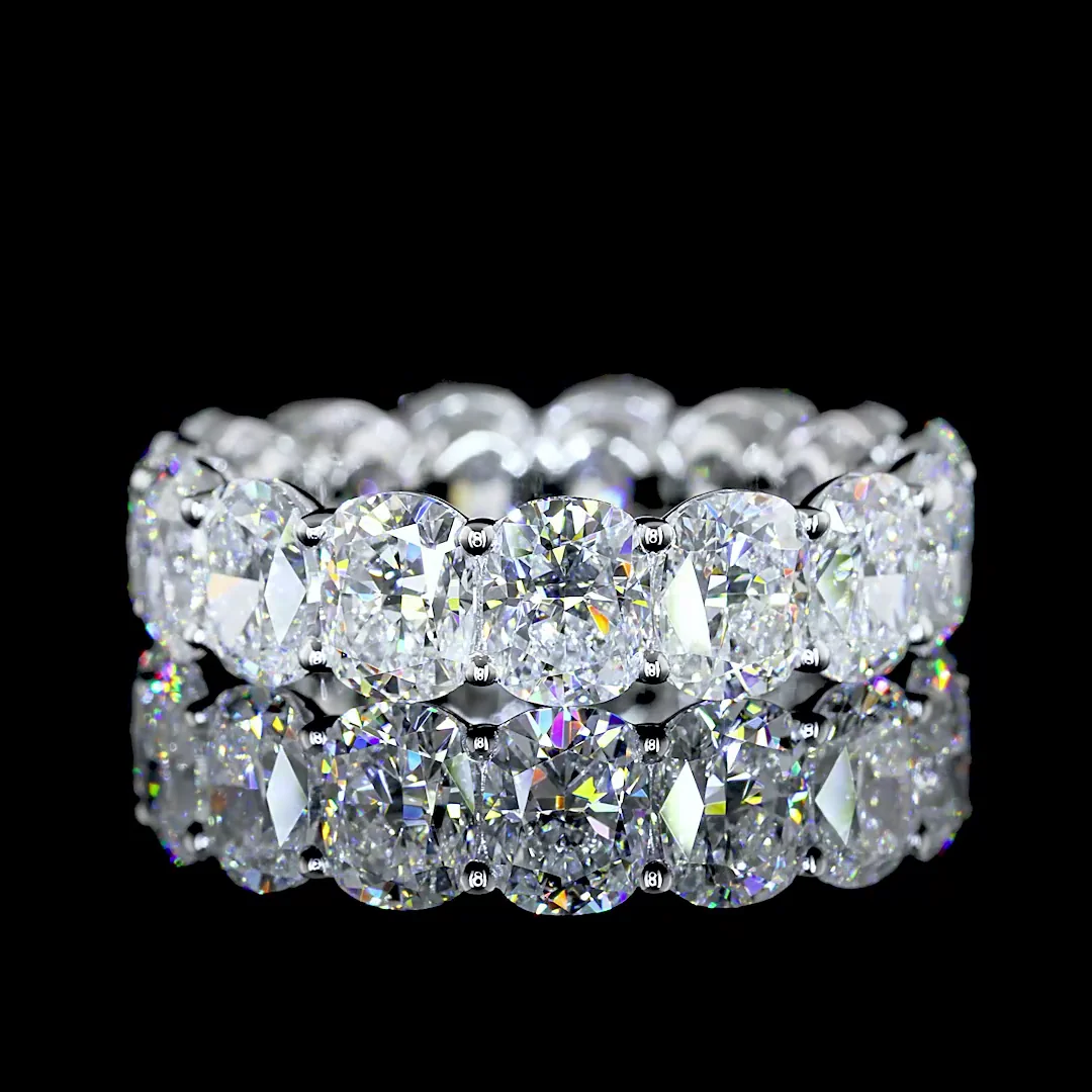 7.36 Cts 14k White Gold Cushion Brilliant Shape Eternity Band Eternity Band