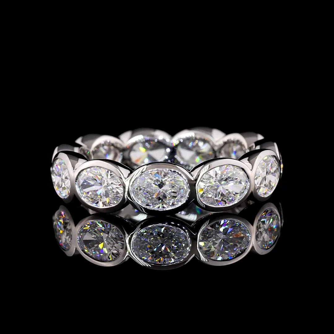 4.02 Cts 14k White Gold Oval Shape Eternity Band Eternity Band