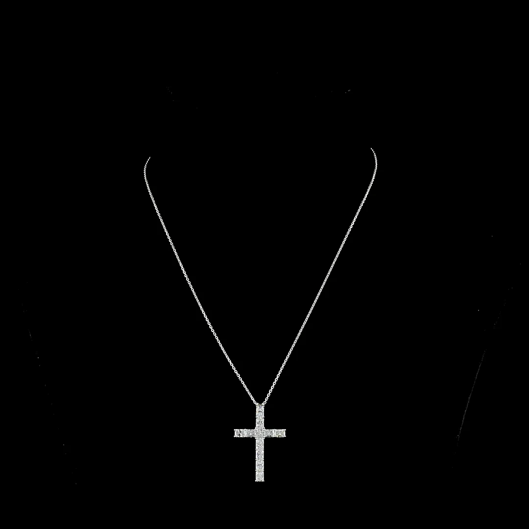2.35 Cts 14k White Gold Radiant Shape Symbol Pendant