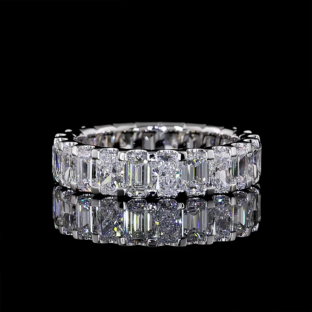 3.69 Cts 14k White Gold Mix Shape Eternity Band Eternity Band