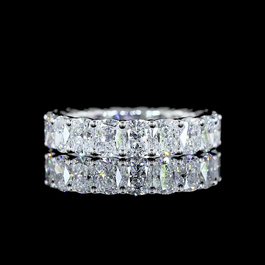 3.72 Cts 14k White Gold Cushion Brilliant Shape Eternity Band Eternity Band