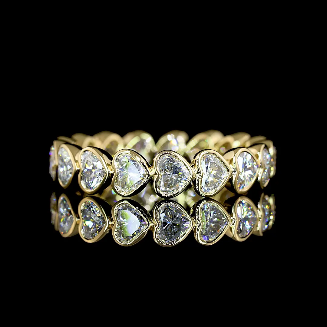 2.44 Cts 14k Yellow Gold Heart Shape Eternity Band Eternity Band
