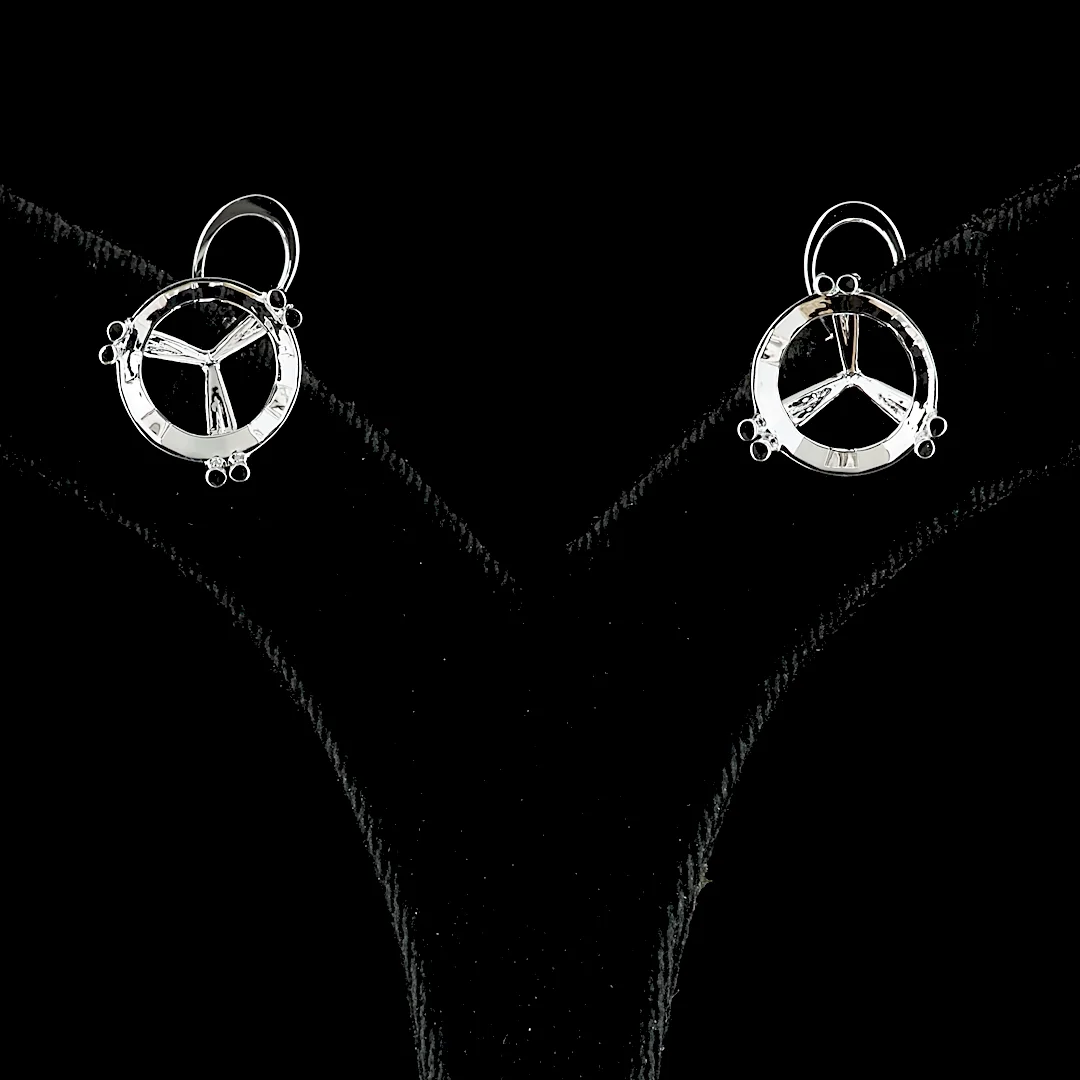 15.25 Cts 14k White Gold Round Shape Martini Earring