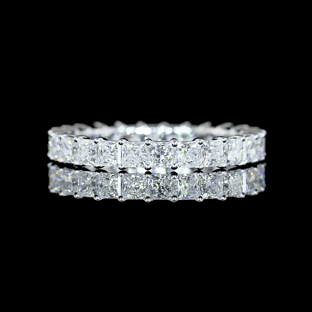 1.91 Cts 14k White Gold Princess Shape Eternity Band Eternity Band