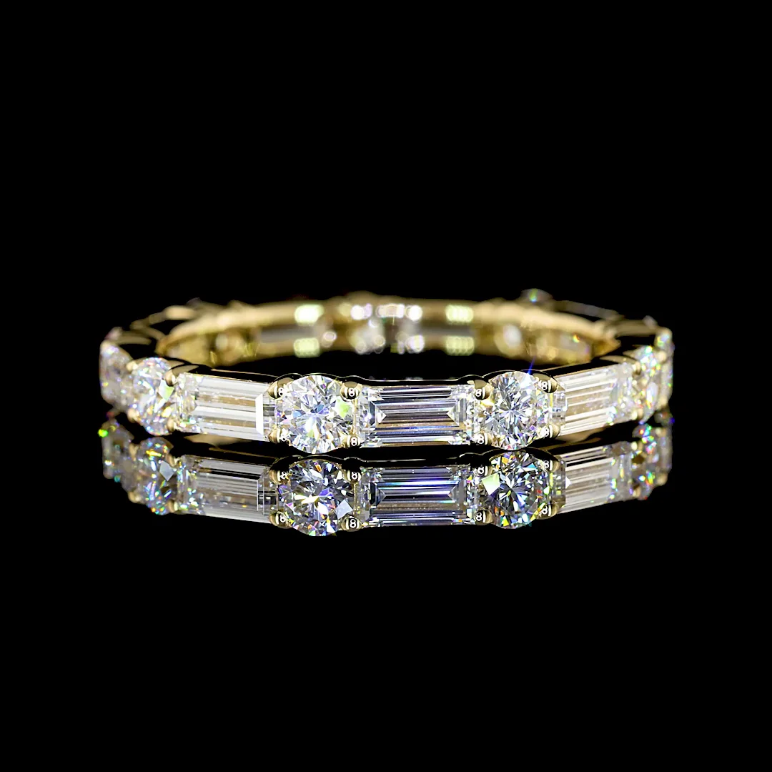 1.73 Cts 14k Yellow Gold Baguette Shape Eternity Band Eternity Band