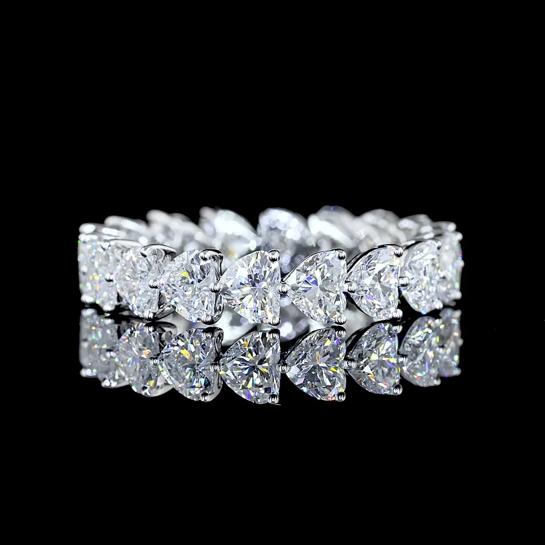 3.52 Cts 14k White Gold Heart Shape Eternity Band Eternity Band
