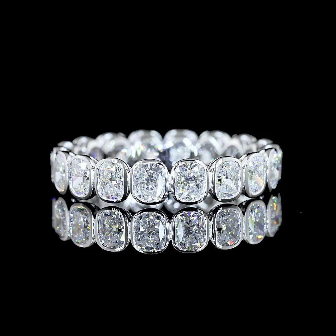 2.15 Cts 14k White Gold Cushion Brilliant Shape Eternity Band Eternity Band