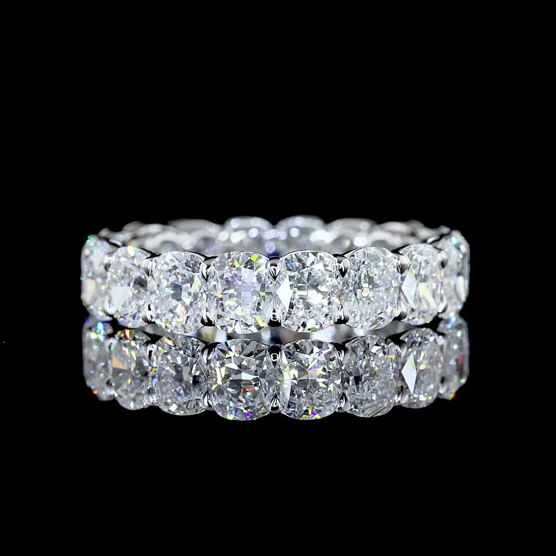 5.47 Cts 14k White Gold Cushion Brilliant Shape Eternity Band Eternity Band