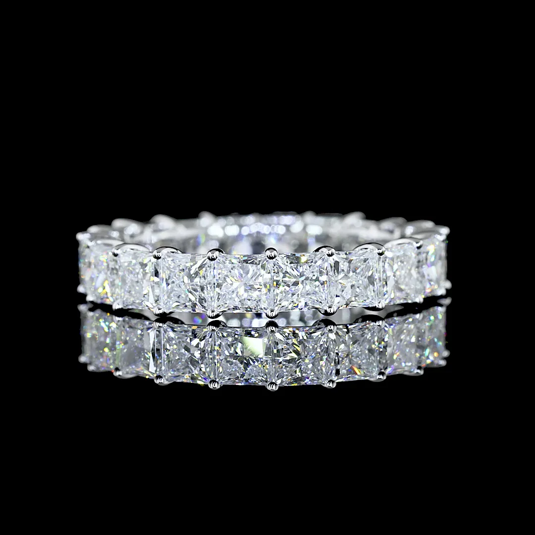4.17 Cts 14k White Gold Princess Shape Eternity Band Eternity Band