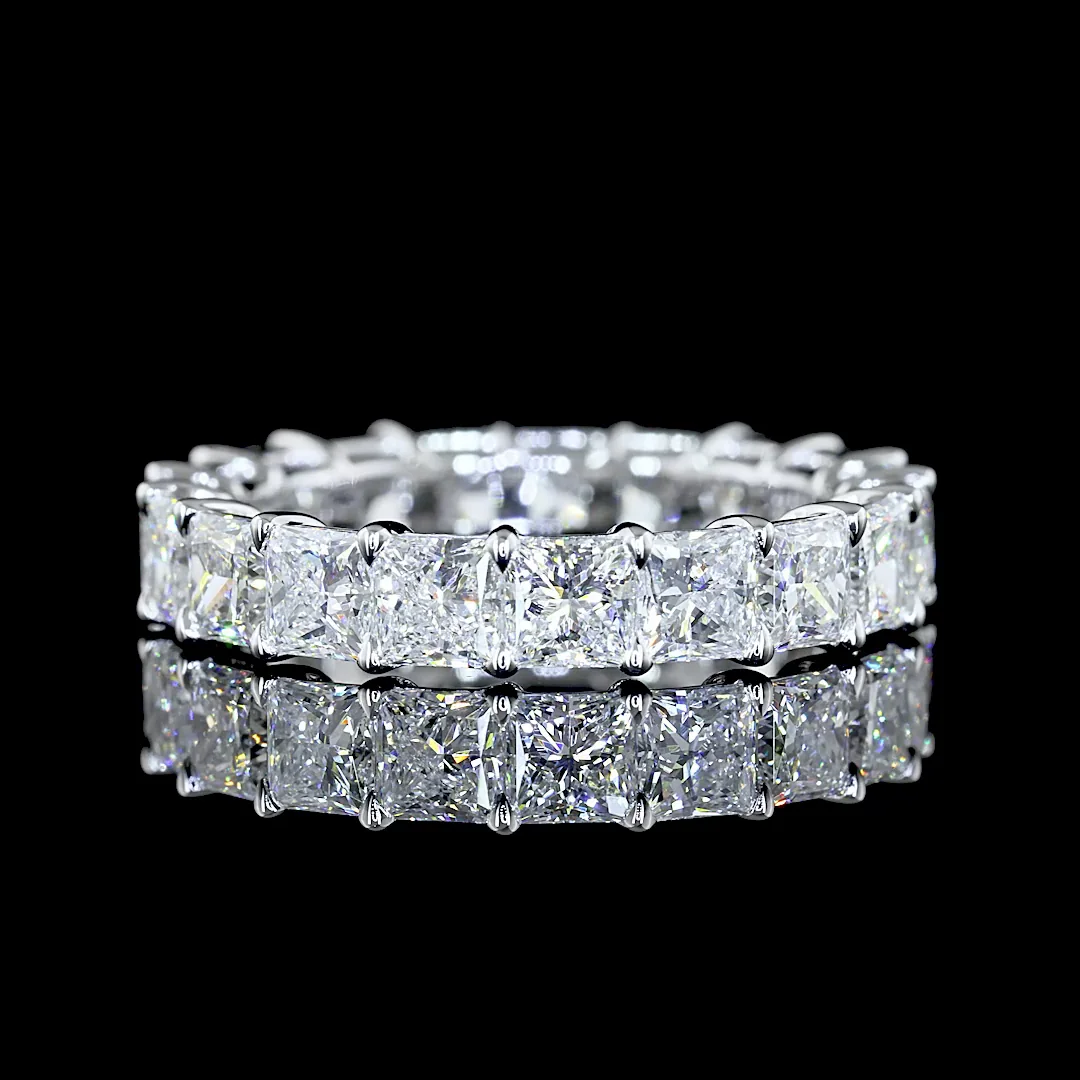 5.13 Cts 14k White Gold Princess Shape Eternity Band Eternity Band