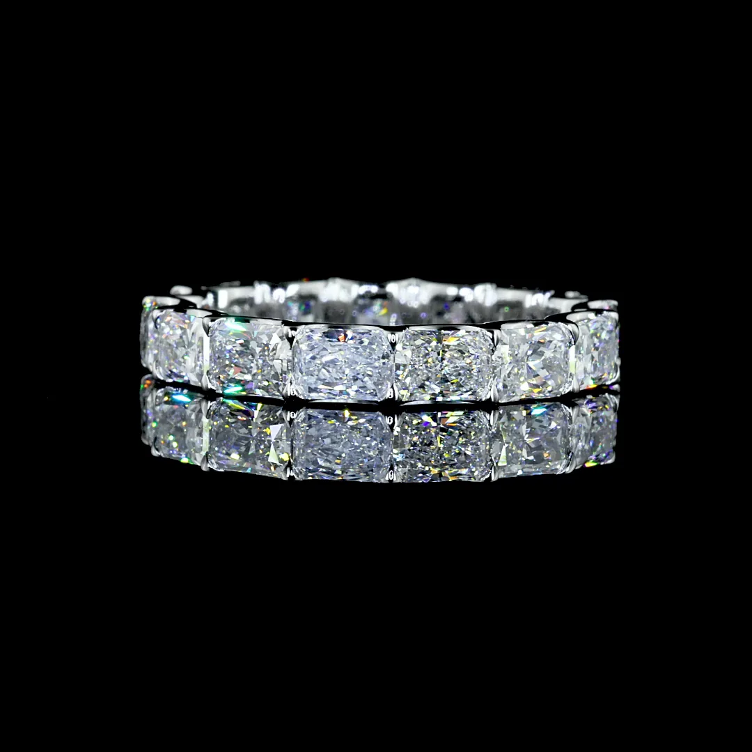 3.39 Cts 14k White Gold Radiant Shape Eternity Band Eternity Band