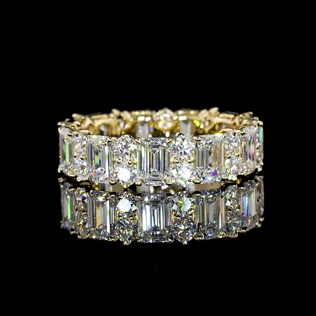 4.88 Cts 14k Yellow Gold Mix Shape Eternity Band Eternity Band