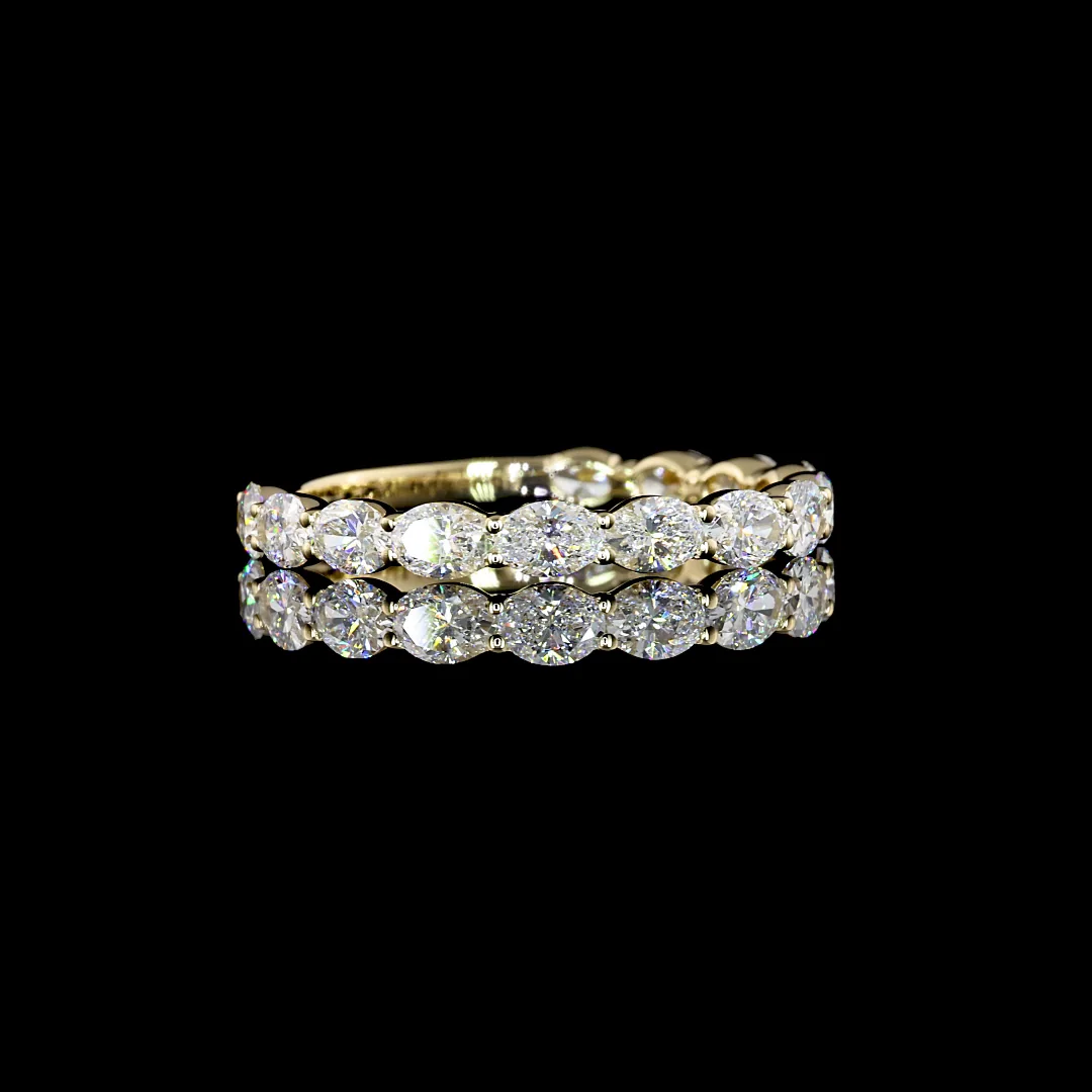 1.19 Cts 14k White Gold Oval Shape 3/4 Band Eternity Band