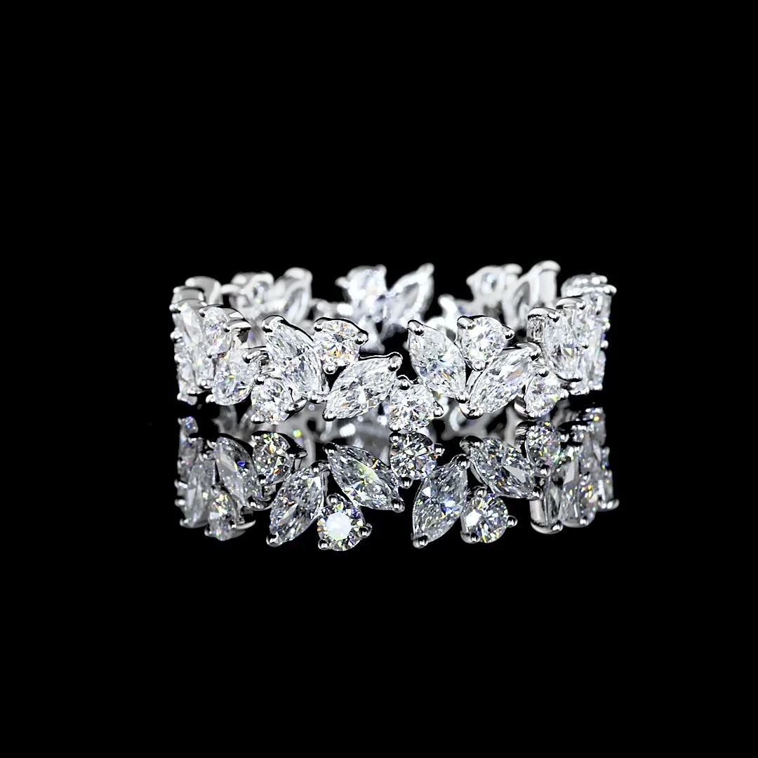 1.76 Cts 18k White Gold Mix Shape Eternity Band Eternity Band