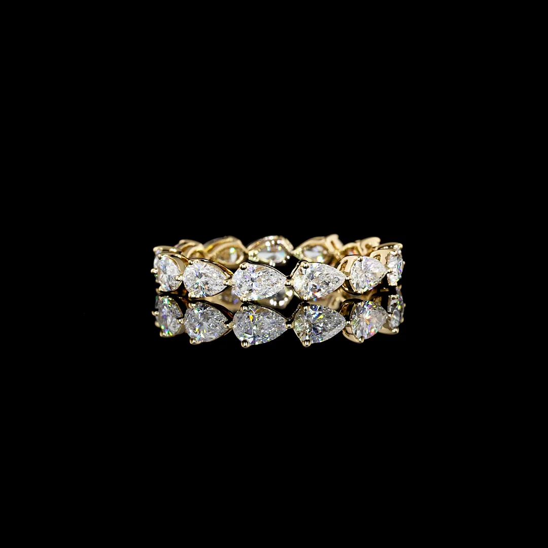 2.02 Cts 18k Yellow Gold Pear Shape Eternity Band Eternity Band