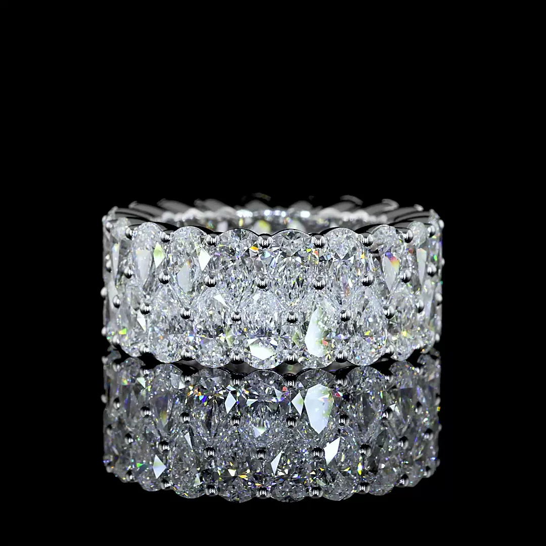 12.29 Cts 14k White Gold Pear Shape Eternity Band Eternity Band