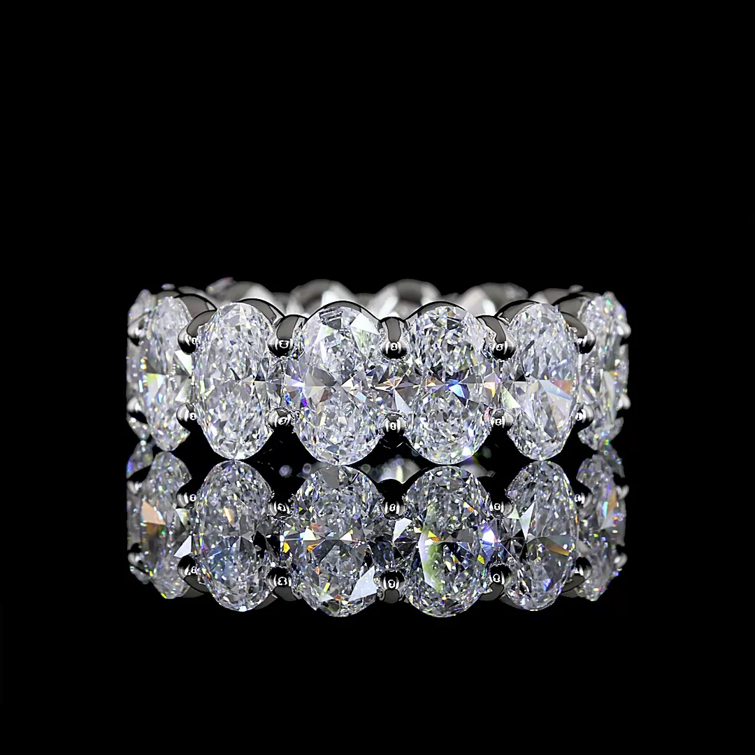 7.21 Cts Platinum Oval Shape Eternity Band Eternity Band