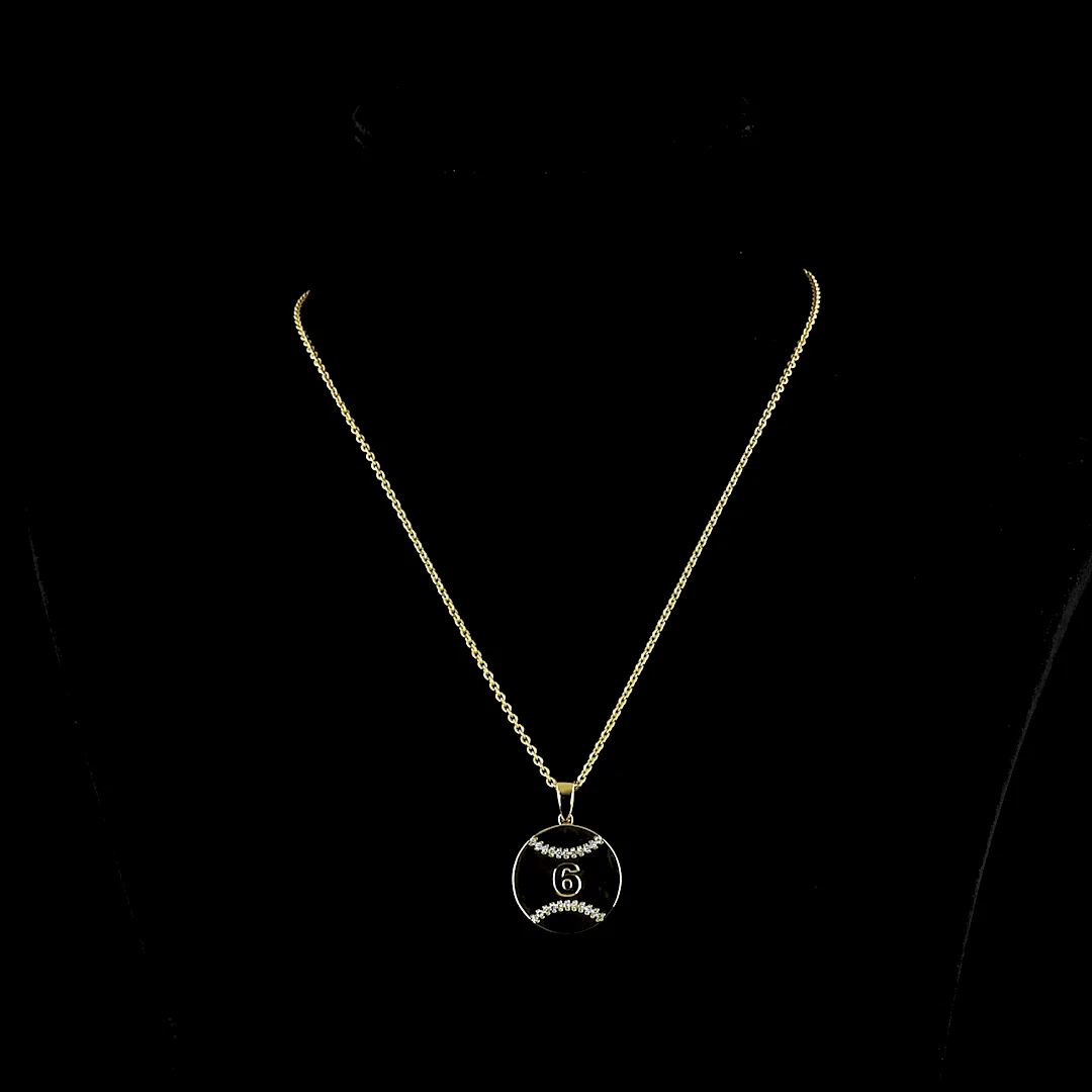 0.17 Cts 14k Yellow Gold Round Shape Pendant Pendant