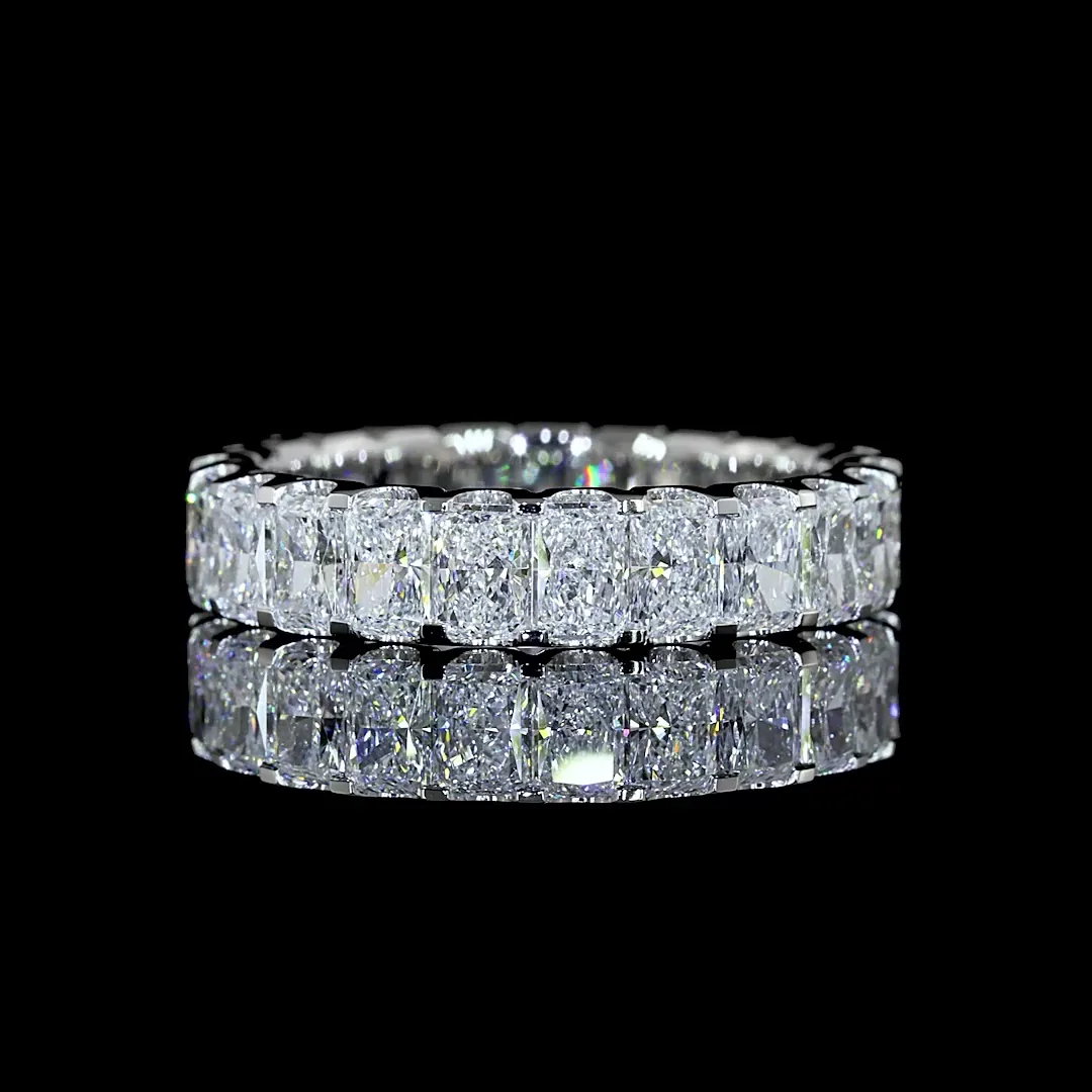 3.54 Cts 14k White Gold Radiant Shape Eternity Band Eternity Band