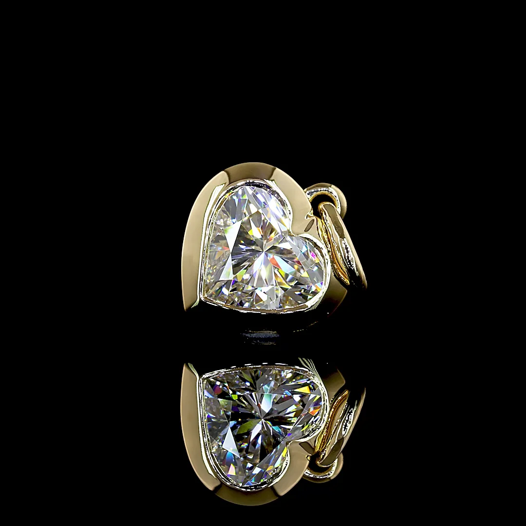 1.01 Cts 14k Yellow Gold Heart Shape Solitaire Pendant