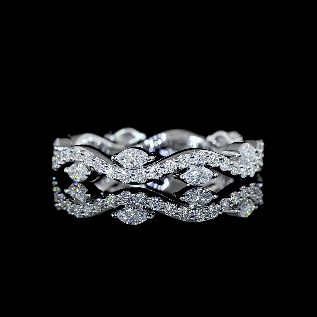 0.81 Cts 18k White Gold Mix Shape Special Eternity Band