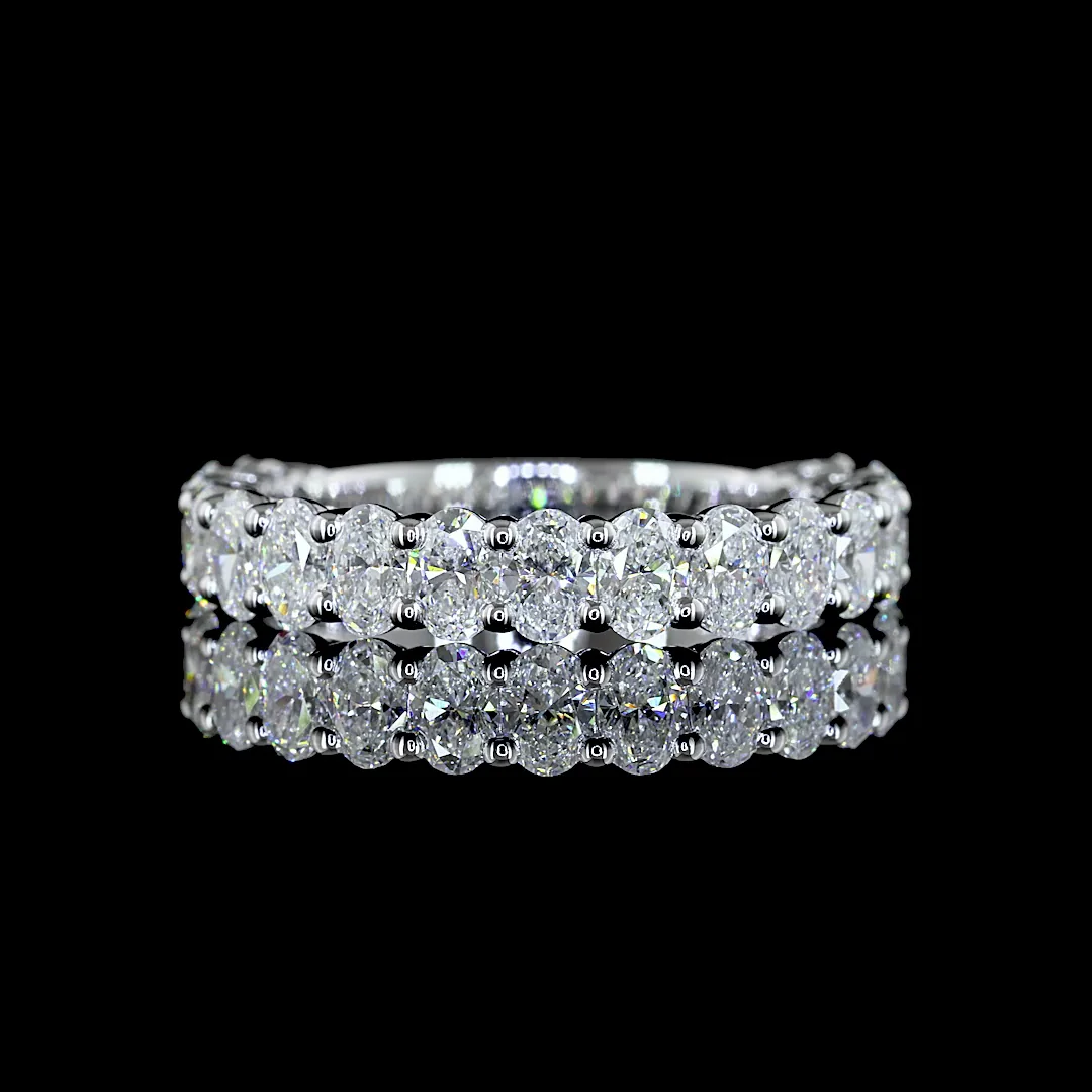 1.83 Cts 14k White Gold Oval Shape 3/4 Band Eternity Band