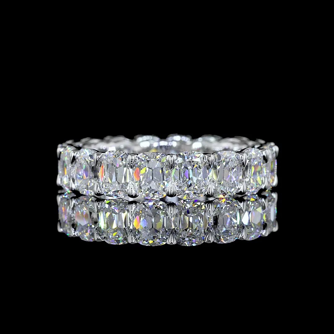 6.81 Cts 14k White Gold Antique Cushion Shape Eternity Band Eternity Band