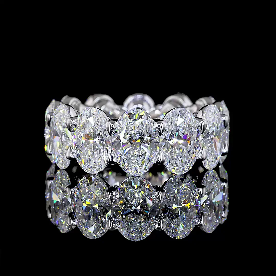 12.42 Cts 14k White Gold Oval Shape Eternity Band Eternity Band