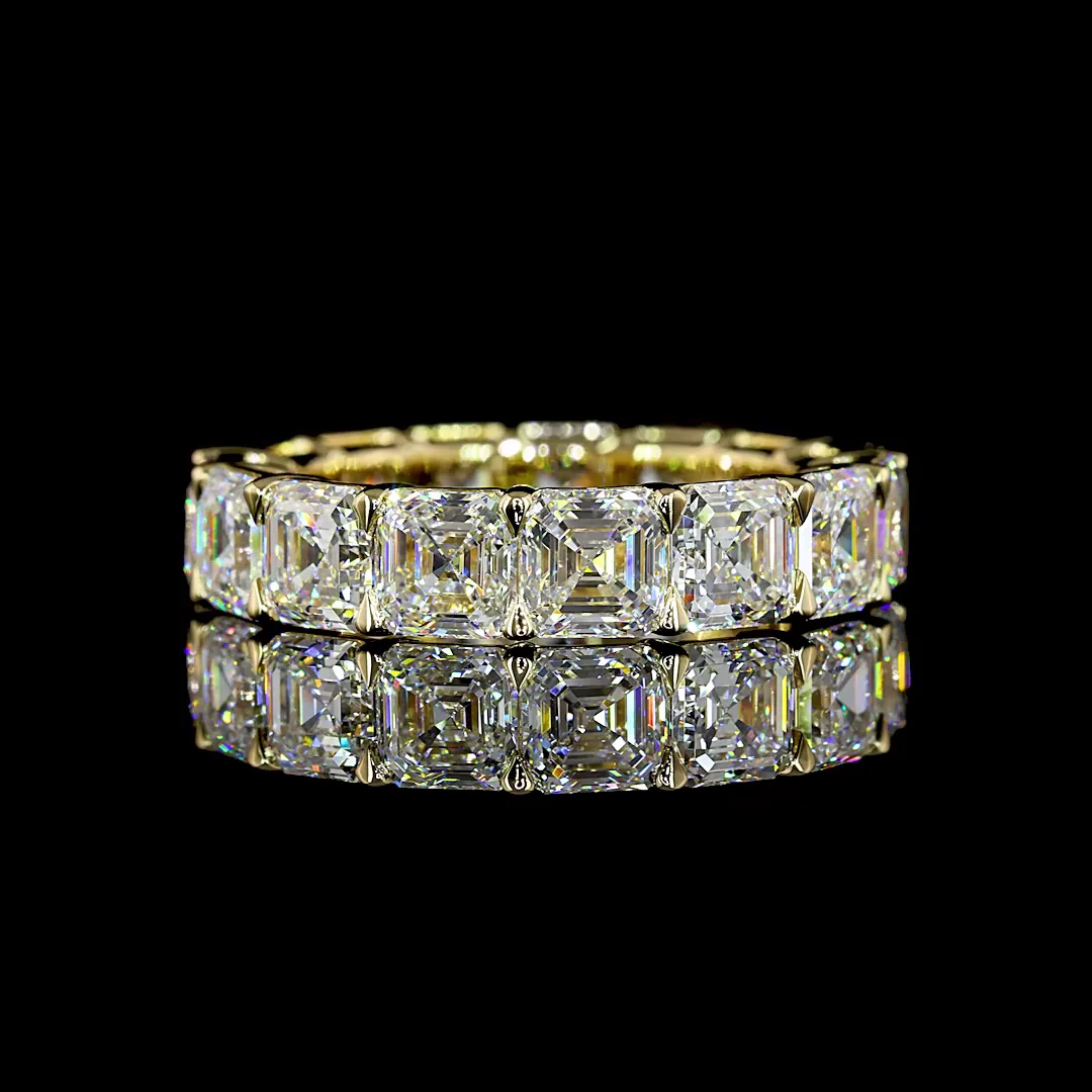 7.96 Cts 14k Yellow Gold Asscher Shape Eternity Band Eternity Band