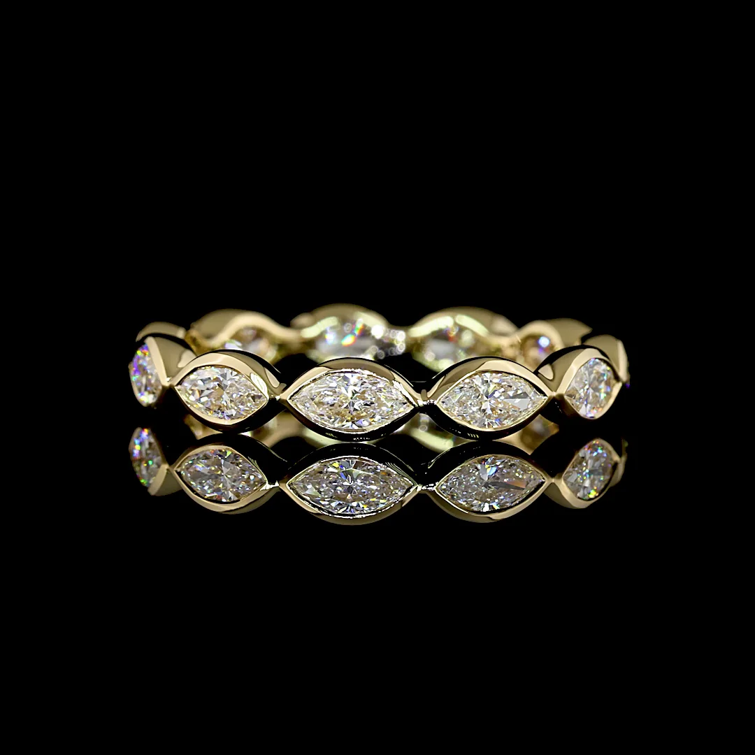 1.17 Cts 14k Yellow Gold Marquise Shape Eternity Band Eternity Band