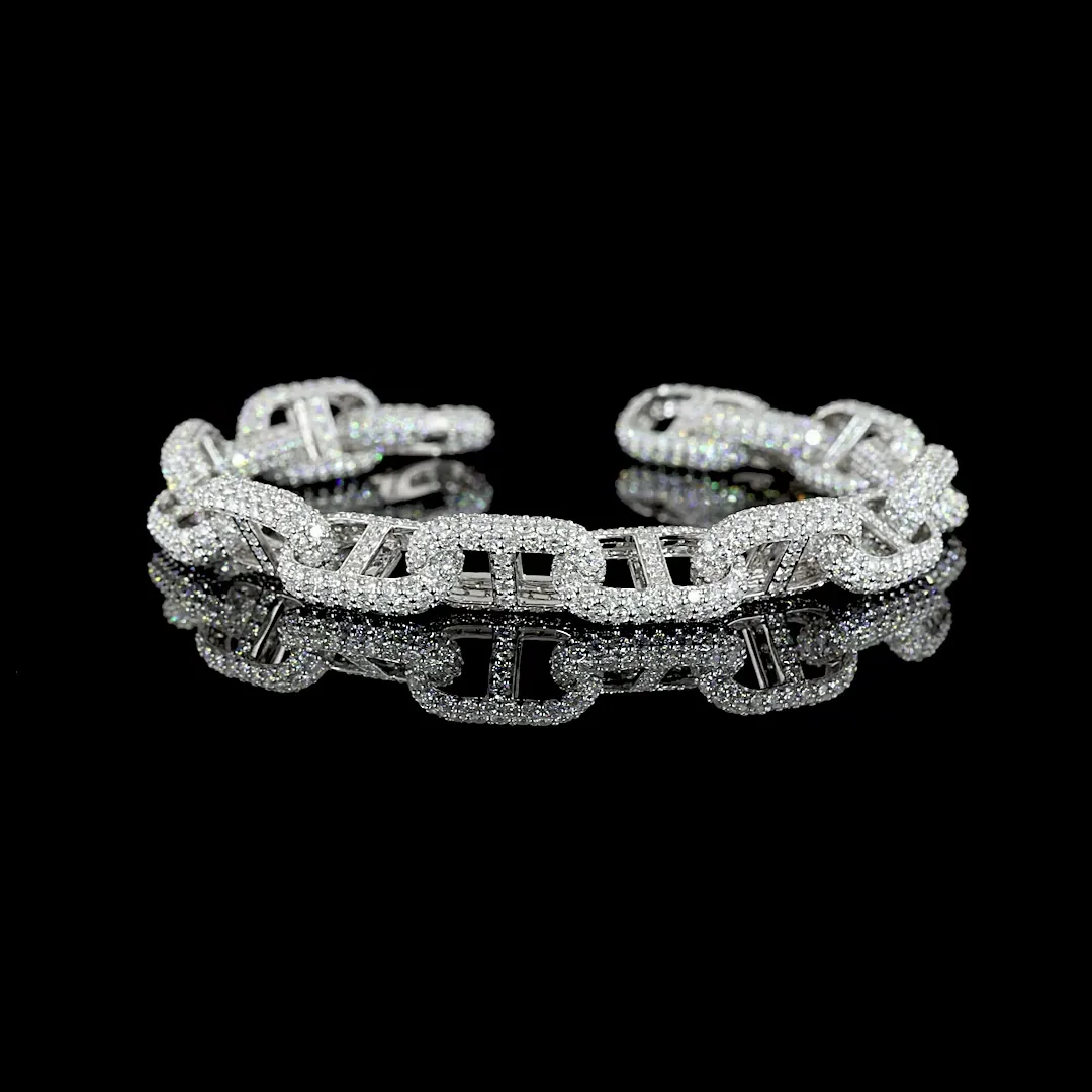 20.41 Cts 14k White Gold Round Shape Special Bracelet