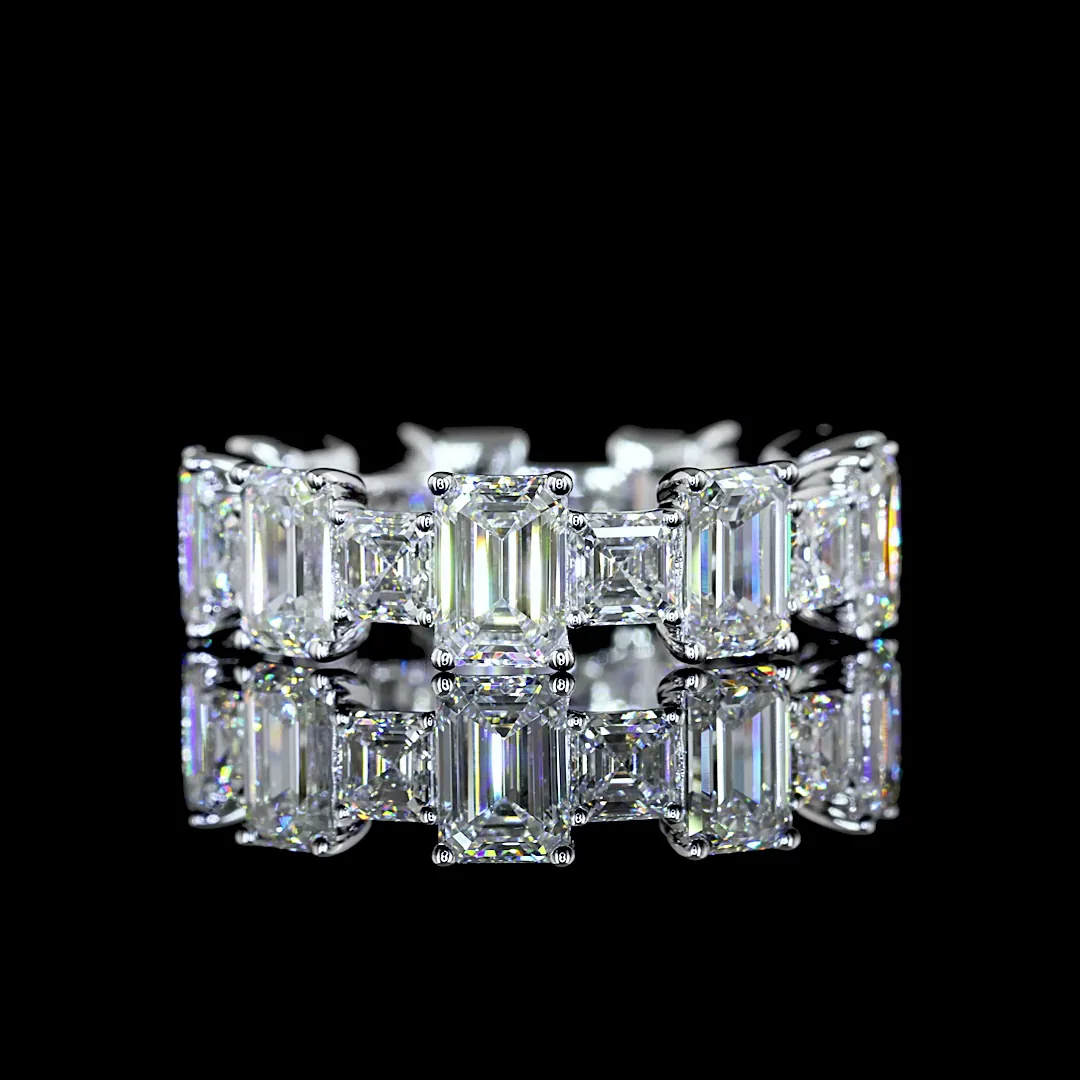 6.33 Cts 14k White Gold Mix Shape Eternity Band Eternity Band