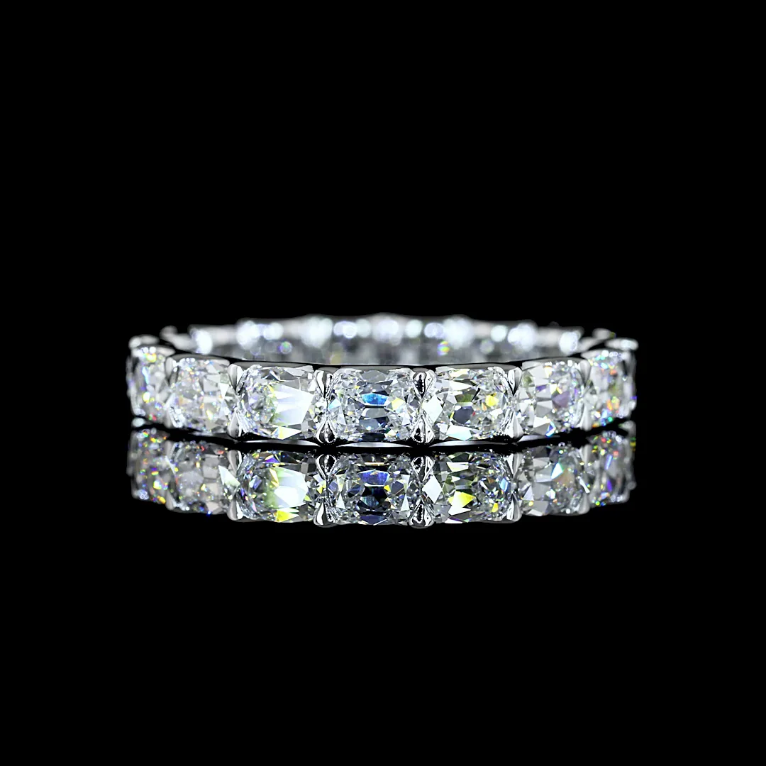 2.48 Cts 14k White Gold Antique Cushion Shape Eternity Band Eternity Band