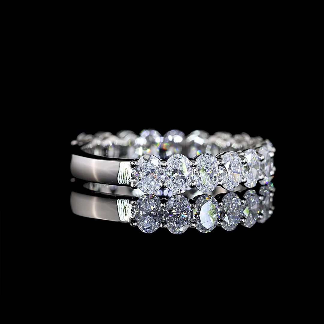 1.84 Cts Platinum Oval Shape 3/4 Band Eternity Band