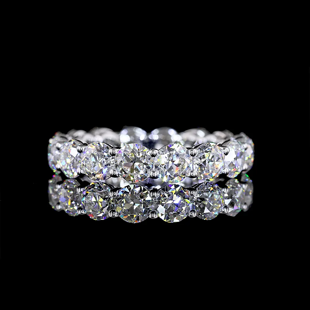 5.02 Cts 14k White Gold Old European Brilliant Shape Eternity Band Eternity Band