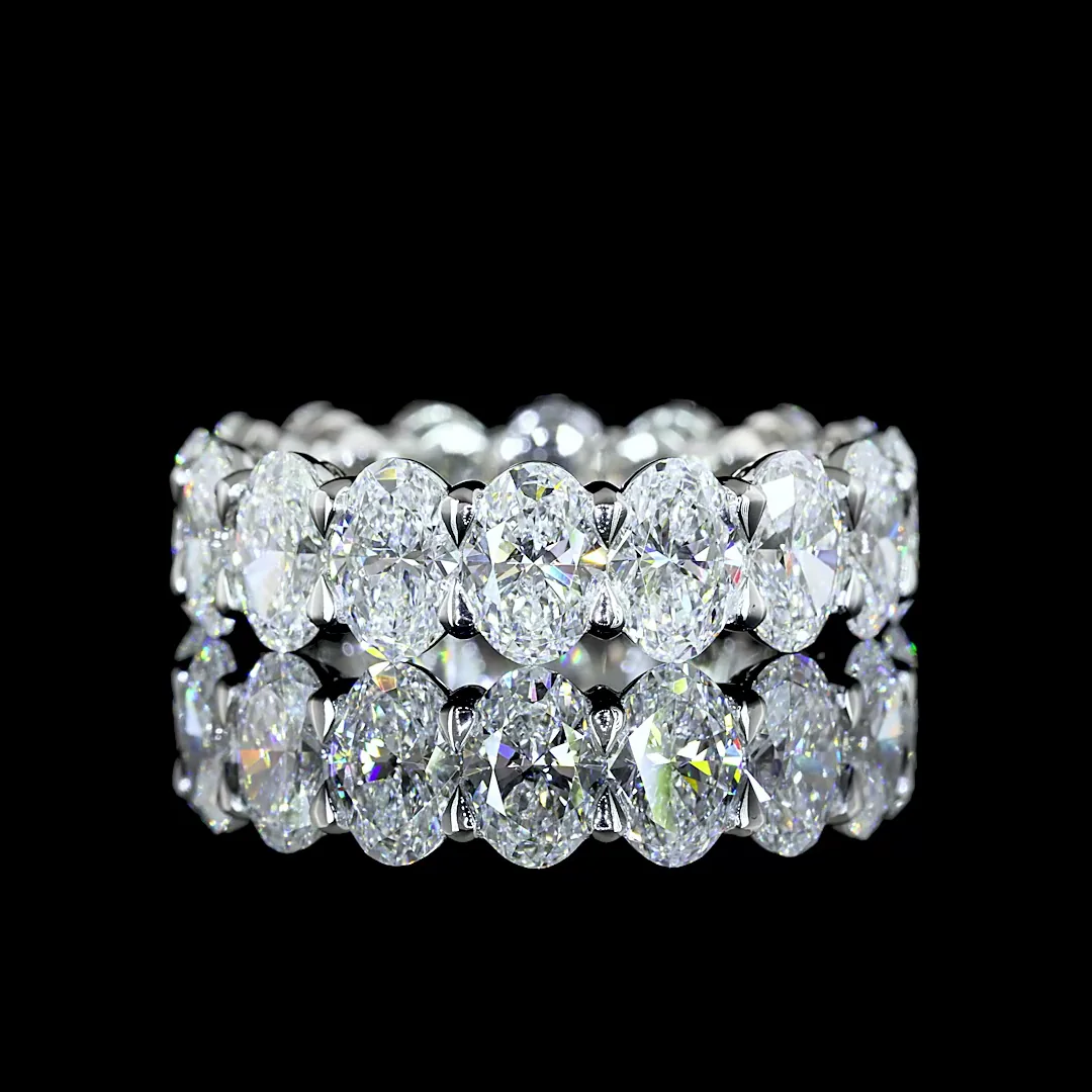 5.22 Cts Platinum Oval Shape Eternity Band Eternity Band
