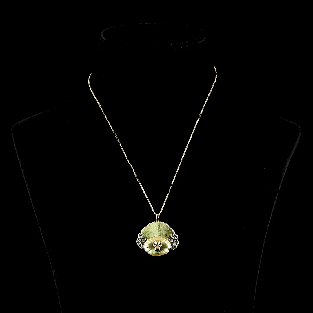 0.38 Cts 14k Yellow Gold Pear Shape Symbol Pendant