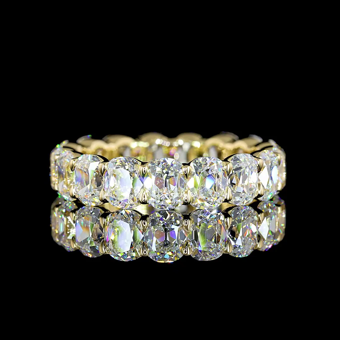 5.82 Cts 14k Yellow Gold Antique Cushion Shape Eternity Band Eternity Band